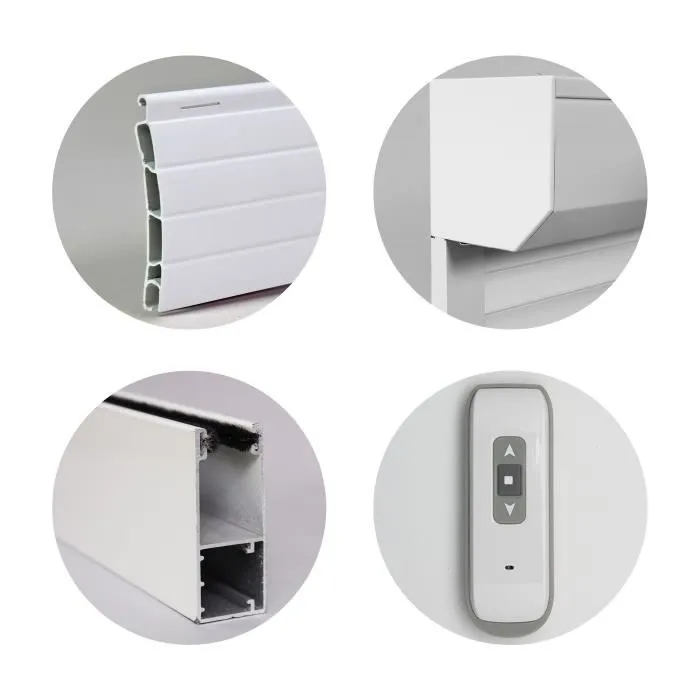 Persiana enrollable de PVC Blanco H1m55 x L1m20 Operación Radioeléctrica