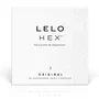 Lelo HEX Condones Preservativos Revolucionarios, Estructura Hexagonal, Látex, 0.045 mm Grosor, Ligeramente Lubricados, Caja de 3 Unidades