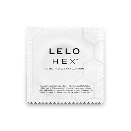 Lelo HEX Condones Preservativos Revolucionarios, Estructura Hexagonal, Látex, 0.045 mm Grosor, Ligeramente Lubricados, Caja de 3 Unidades