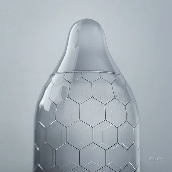 Lelo HEX Condones Preservativos Revolucionarios, Estructura Hexagonal, Látex, 0.045 mm Grosor, Ligeramente Lubricados, Caja de 3 Unidades