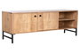 DKD Home Decor Mueble TV Moderno Acacia y Metal Natural y Negro 145 x 40 x 45 cm