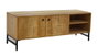 DKD Home Decor Mueble TV Moderno Acacia y Metal Natural y Negro 145 x 40 x 45 cm