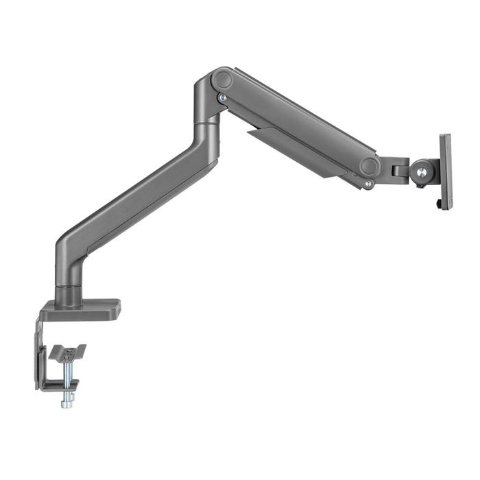 Ewent EW1529 - Soporte Brazo de Monitor para Escritorio, VESA 75/100, Hasta 49 Pulgadas y 20kg, Abrazadera en C, Inclinación +90°/-90°, 180° Giro, 360° Rotación, Gestión de Cables