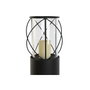 DKD Home Decor Set de 2 Portavelas de Metal y Cristal Negro