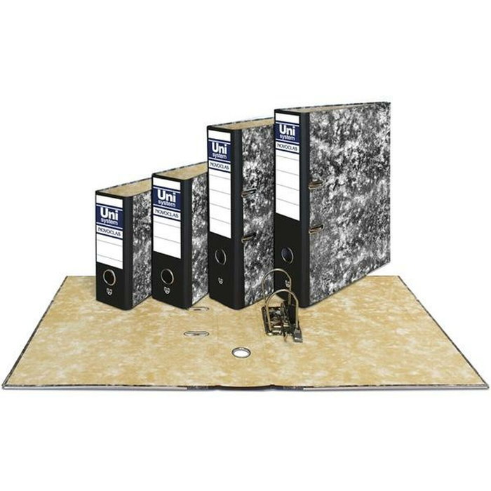 UNIPAPEL Pack de 12 Archivadores de Palanca Novoclas A4 Negro