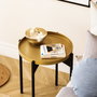 Hanah Home SHB-002 Mesa de Centro 100% Metálica Negro y Dorado