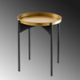 Hanah Home SHB-002 Mesa de Centro 100% Metálica Negro y Dorado