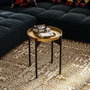 Hanah Home SHB-002 Mesa de Centro 100% Metálica Negro y Dorado