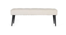 Giner y Colomer Banco de Tela Beige con Patas de Hierro Negro - Asiento 14 cm
