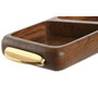 DKD Home Decor Bandeja de Aperitivo de Acacia e Inox Natural y Dorado 45x12,7x4,5 cm