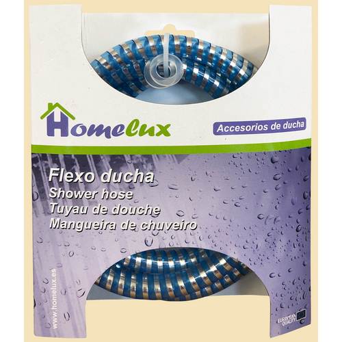 Homelux Flexo de Ducha PVC 1,5m Azul/Plata 13mm Homelux Flexo de Ducha PVC 1,5m Azul/Plata 13mm