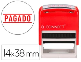 Q-connect Sello Entintado Automático Pagado 14x38 mm Color Rojo