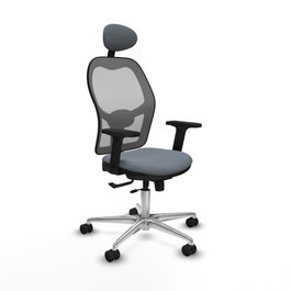 PIQUERAS Y CRESPO Silla de oficina Jorquera Gris con mecanismo Sincro/Traslack