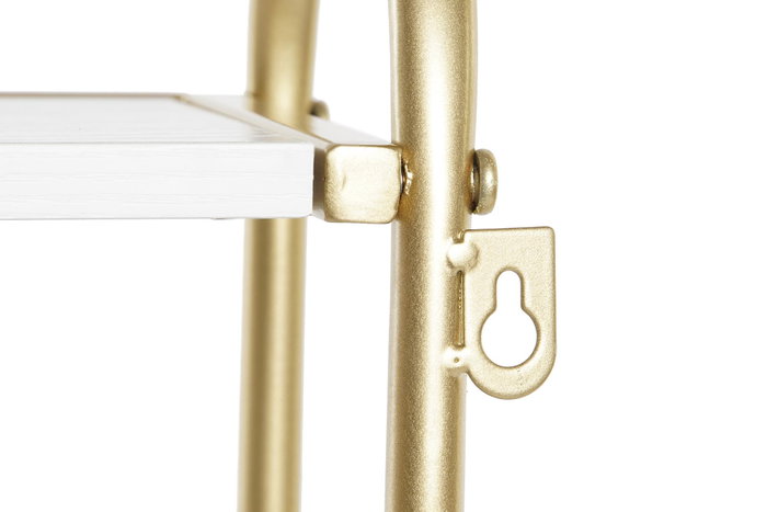 DKD Home Decor Perchero Pared Glam Dorado Blanco Metal y MDF 50 x 15 x 43 cm
