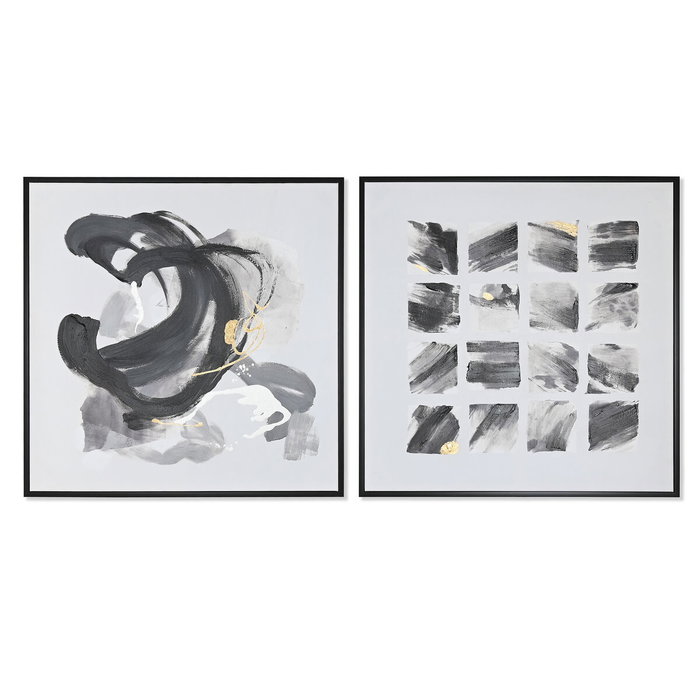 DKD Home Decor Cuadro Lienzo Abstracto Surtido de 2 Piezas 104x4x103,5 cm