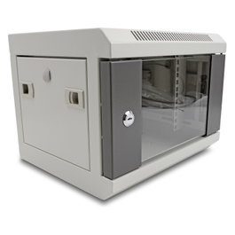DeLOCK Gabinete de red 10 pulg. 4U con puerta de vidrio Gris