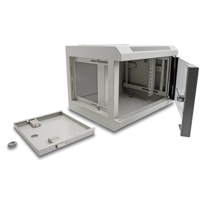 DeLOCK Gabinete de red 10 pulg. 4U con puerta de vidrio Gris