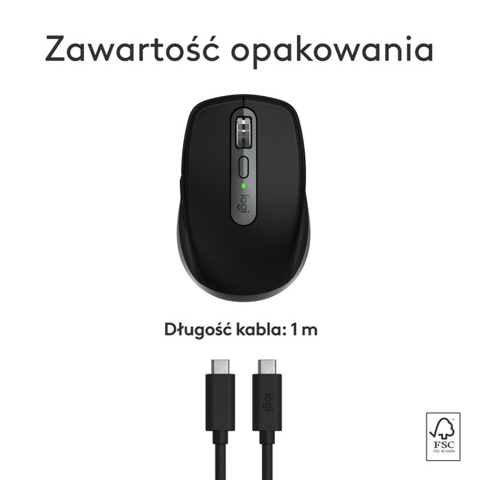 Logitech MX Anywhere 3S for Mac Ratón Inalámbrico 8000 DPI Negro/Grafito