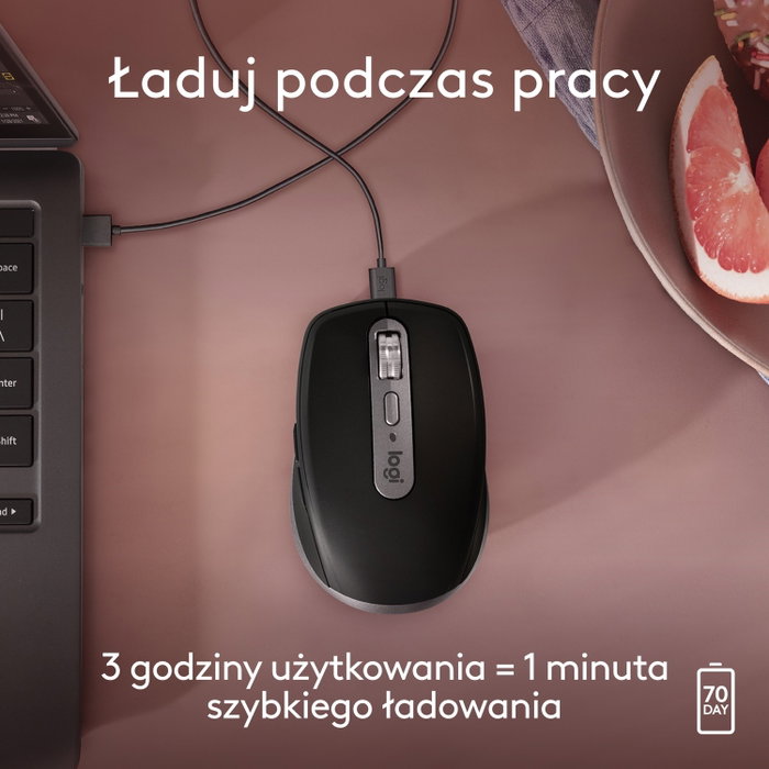 Logitech MX Anywhere 3S for Mac Ratón Inalámbrico 8000 DPI Negro/Grafito