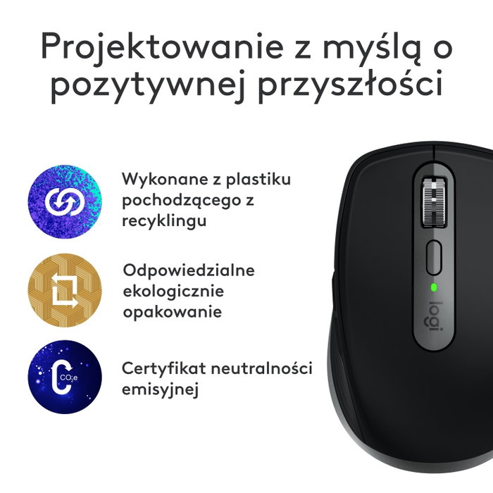 Logitech MX Anywhere 3S for Mac Ratón Inalámbrico 8000 DPI Negro/Grafito