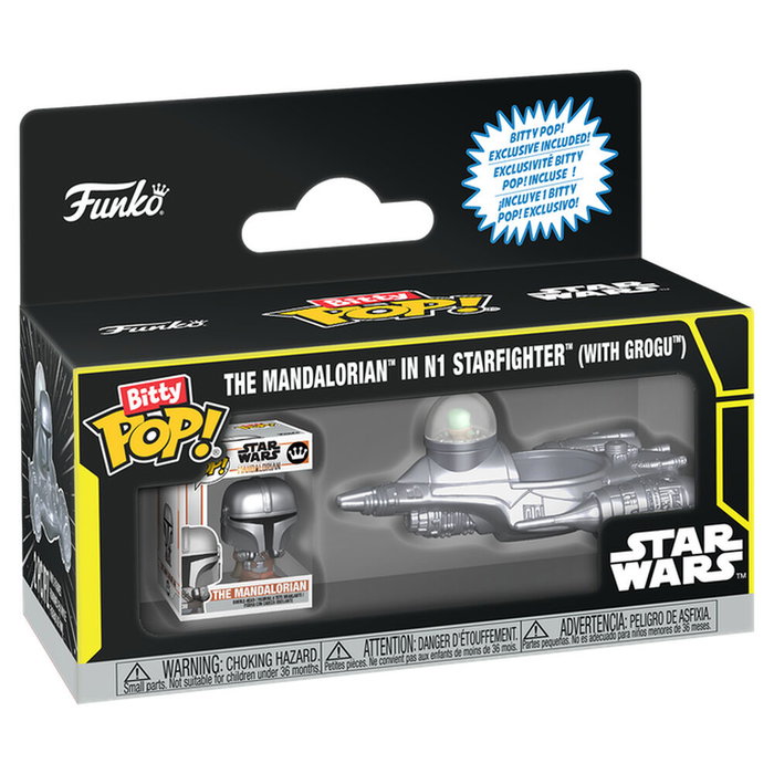 Funko Star Wars Bitty POP! Ride N1 Starfighter con The Mandalorian y Grogu