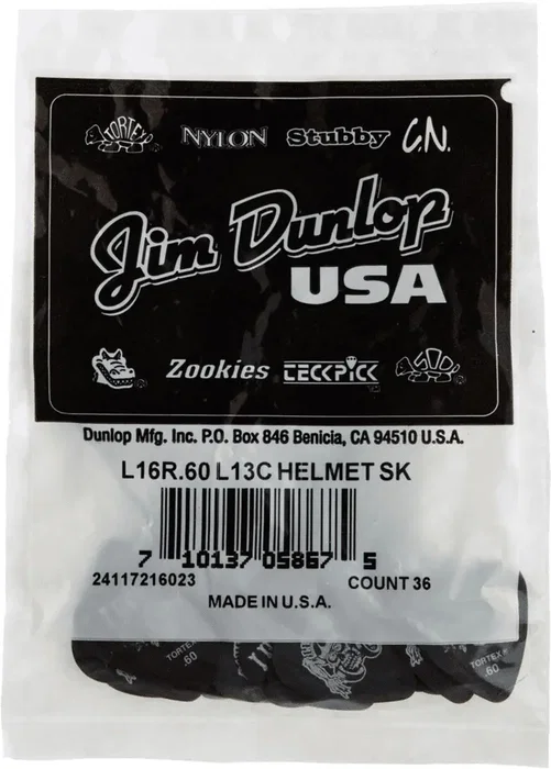 DUNLOP Pack de 36 Púas Lucky 13 Series III Helmet Skull - 0,60 mm