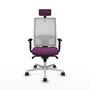 PIQUERAS Y CRESPO Silla de oficina Horna con Mecanismo Sincro Morado y Blanco