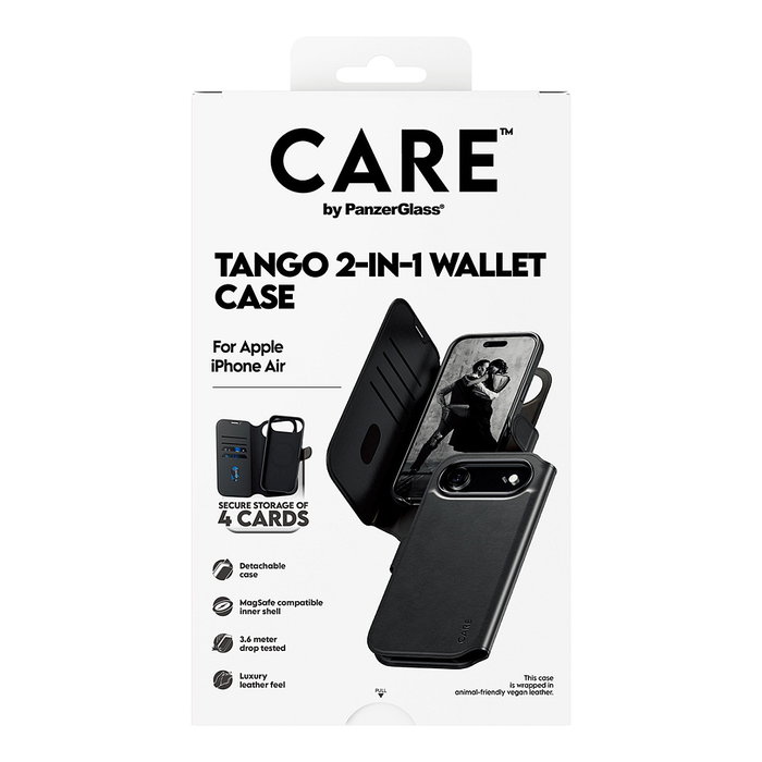 PanzerGlass CARE™ Tango 2-in-1 Wallet MagSafe para iPhone Air, Negro