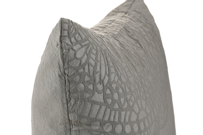 DKD Home Decor Cojín Algodón Jaquard Gris 60x60 cm (Pack de 2)