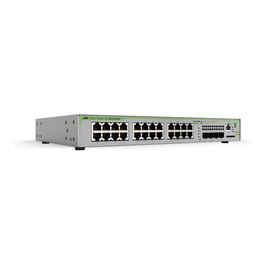 Allied Telesis GS970M Switch Gestionado L3 Gigabit Ethernet, 24 Puertos 10/100/1000 PoE+ 370W, 4 Puertos Combo SFP, Montaje Rack 1U