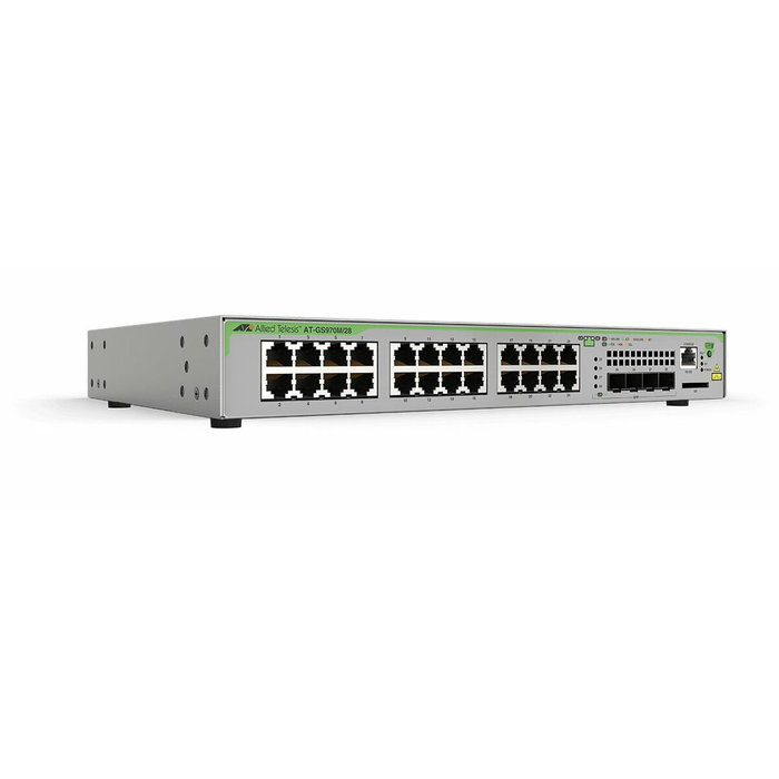 Allied Telesis GS970M/28PS-50 Switch Gestionado L3 con 24 puertos PoE y 4 SFP Gris Allied Telesis GS970M/28PS-50 Switch Gestionado L3 con 24 puertos PoE y 4 SFP Gris