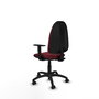 Silla de oficina Algarra con mecanismo Contacto permanente básico tapizada con Similpiel color Granate. Equipada con Base poliamida negra, Brazos 1D y Ruedas de parqué