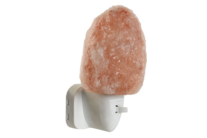 DKD Home Decor Lámpara de Sal del Himalaya Aplique Estilo Árabe, Rosa y Blanco, 12x12x6 cm - Salt lamps, incluye bombilla E14
