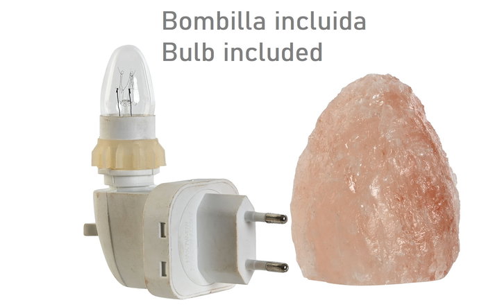 DKD Home Decor Lámpara de Sal del Himalaya Aplique Estilo Árabe, Rosa y Blanco, 12x12x6 cm - Salt lamps, incluye bombilla E14