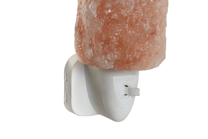 DKD Home Decor Lámpara de Sal del Himalaya Aplique Estilo Árabe, Rosa y Blanco, 12x12x6 cm - Salt lamps, incluye bombilla E14