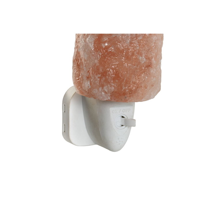 DKD Home Decor Lámpara Aplique de Sal del Himalaya Rosa y Blanco 6x12x12 con bombilla E14