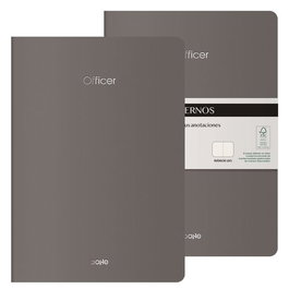 Cuaderno Dohe Officer A4 40H 90Gr. Liso Gris Pack De 2