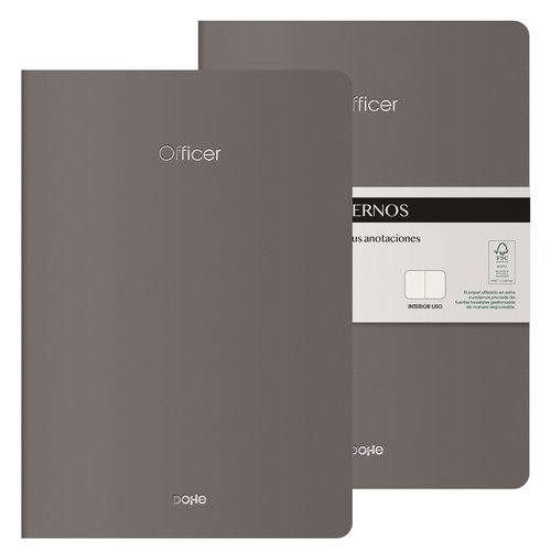Cuaderno Dohe Officer A4 40H 90Gr. Liso Gris Pack De 2 Cuaderno Dohe Officer A4 40H 90Gr. Liso Gris Pack De 2