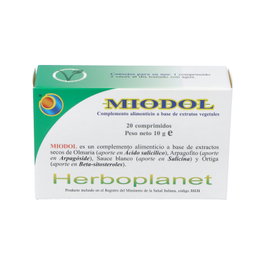 HERBOPLANET Miodol 20Comp. - Alivio del Dolor Reumático, Artrosis, Ciática y Fiebre - Comprimidos Naturales