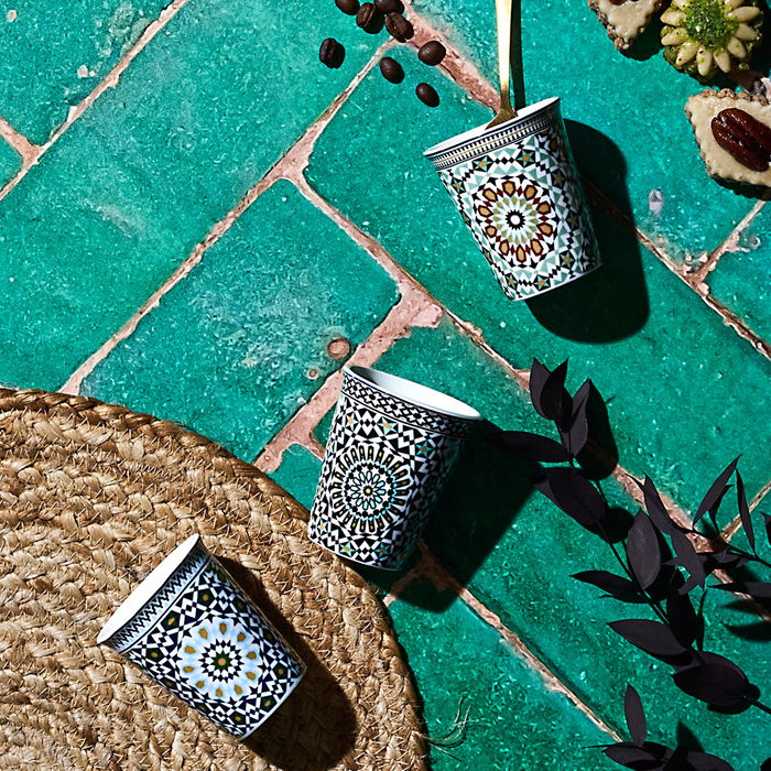 Home Deco Factory Vaso Espresso Zahra Sana Noura, Colección Mirage, Cerámica