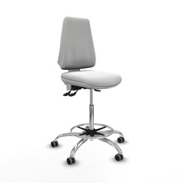 PIQUERAS Y CRESPO Taburete Elche blanco AS Bali con base cromada