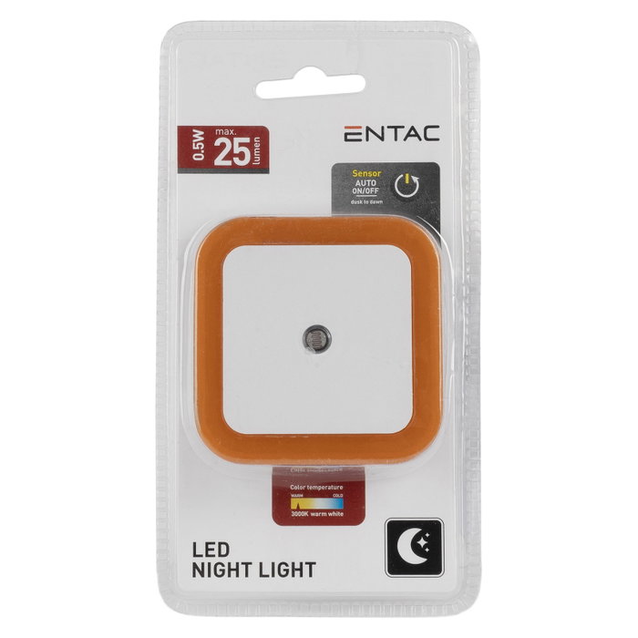 ENTAC Luz de noche LED ENL-CS-0.5W-DSO Blanco/Naranja