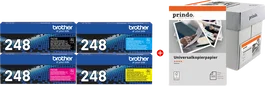 Brother TN-248 MCVP con Prindo Universal Papier 2500 Blatt