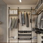 Emuca Lote de 3 estructuras Zero con herrajes y perfiles para montaje al suelo y a pared con nivelador rectangular, Aluminio y Zamak, Negro texturizado