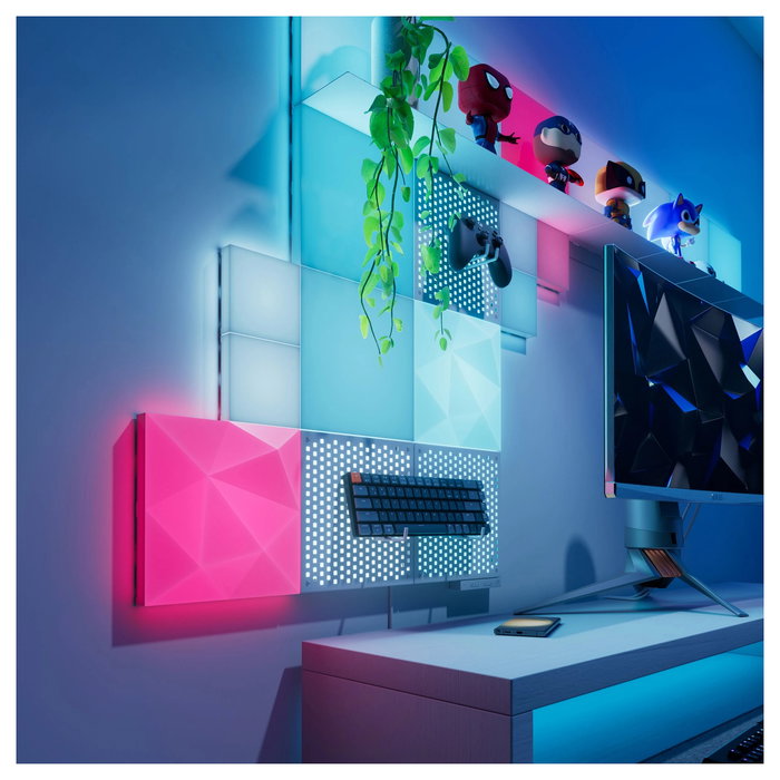 Nanoleaf N8100E00-2TBS Blocks Textured Squares Expansion Pack, 2 Piezas, Forma Placa, Luces RGB, Regulable, Alimentación CC