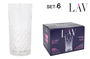 Lav Set de 6 Vasos Odin, 356 ml, Vidrio, Medidas 7.1 x 7.1 x 14.5 cm (4 Cajas)