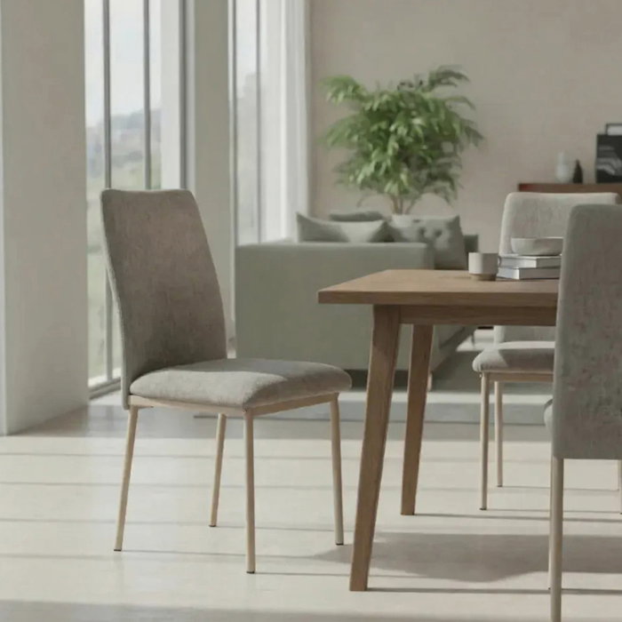 Home Deco Factory Silla Emilia Taupé Colección Terra Nova 52x43x91 cm Home Deco Factory Silla Emilia Taupé Colección Terra Nova 52x43x91 cm
