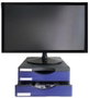 Archivo 2000 Soporte para monitor con 2 cajones Negro/Azul
