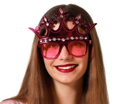 Gafas Corona Brillantes Rosa Mujer Adulto