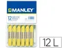 Manley Lápices Cera Unicolor Verde Amarillo Claro N.47 Caja de 12 Unidades